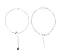 LIGIGWASH Bracelet Assorti pour Couples en Alliage Blanc K, Lot de 2, Accessoire Décoratif pour Petit Ami et Petite Amie, Présent pour Saint-valentin et Soirées Romantiques