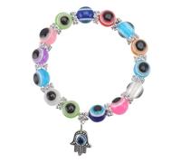 LIGIGWASH Bracelet Main De Fatima Rétro Bracelet De Perles Bleu Multi-couleurs Fatigue Léger Femme Quotidien Fête Ajustable Taille Unique