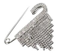 LIGIGWASH Broche Cœur Brillante Élégante Broche Triangle Créative à Franges Épingle Col pour Vêtements Accessoires Mode Femme