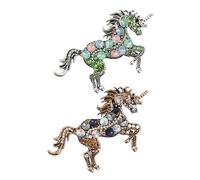 LIGIGWASH Broche Licorne En Alliage Cristaux 2 Pièces Décoration Créative Pour Vêtements Style Vintage Présent Pour Femmes Motif Utilisation Polyvalente
