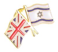 LIGIGWASH Broche Métal Drapeau Israël et Royaume-uni Alliage de Zinc Épingle Patriotique Légère pour Vêtements et Sacs Accessoire Personnalisable