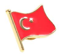 LIGIGWASH Broche Métal Forme De Drapeau National De Turquie Épingle Créative Pour Vêtements Accessoire De Mode Pour Toutes Occasions