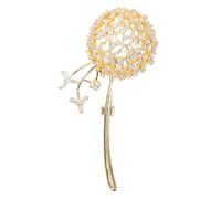 LIGIGWASH Broche Pissenlit en Alliage de Zinc Or Zircon, Clip de Cardigan Anti-dérapant et Polyvalent, Accessoire Élégant pour Femmes et Filles