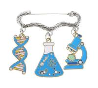 LIGIGWASH Broche Scientifique en Métal Émaillé - Épingle Adn et Microscope de Laboratoire - Accessoire Unique pour Paquet à Dos - Broche Thème Rentrée Scolaire et Fête des Sciences - 1