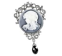 LIGIGWASH Broche Vintage Portrait de Dame Émail Broche Mode pour Femme Épingle Décoration Écharpe Chapeau Collier