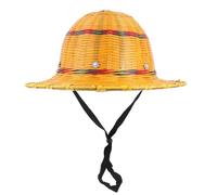 LIGIGWASH Chapeau de Chantier en Bambou Tressé Large Bord Protection Solaire UV Ventilation Efficace Taille Unique Chapeau de Sauveteur Unisexe pour Travaux Extérieurs et Randonnée