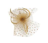 LIGIGWASH Chapeau Vintage en Dentelle Fleurs Bandeau en Résille Dorée Accessoire de Coiffure Femme pour Carnaval Fête Halloween et Bal Masqué 1 Pièce