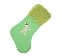 LIGIGWASH Chaussette de Noël Verte Géante avec Initiale Chaussette Tricotée Douce à Suspendre pour Décoration Festive et Cadeau de Fête