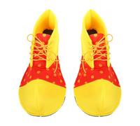 LIGIGWASH Chaussures de Clown Grandes pour Halloween Chaussures de Déguisement Jaune à Point Rouge Accessoires Cosplay pour Fête et Spectacle