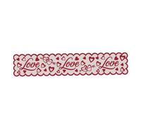 LIGIGWASH Chemin de Table en Dentelle Rouge à Motif Cœur 36X183 CM Décor Romantique pour Saint-Valentin Nappe Délicate pour Maison et Restaurant Décoration Festive D’Amour