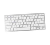 LIGIGWASH Clavier sans Fil Compact Hébreu pour Ordinateur, Touches Silencieuses, Support de Langue Hébraïque, Blanc Abs, Bureau et Voyage