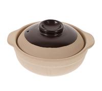 LIGIGWASH Cocotte Terre Cuite Haute Température pour Cuisson Maison Casserole Argile sans Émail Pot à Soupe Traditionnel pour Gaz et Facile à Nettoyer avec Double Anse Brûlure