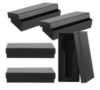 LIGIGWASH Coffret Montre Rectangulaire avec Éponge, Lot de 5 Boîtes en Papier Solide, Boîte Pratique et Portable pour Rangement de Montres, Usage Voyage pour Hommes et Femmes, Grand Format