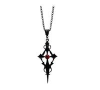 LIGIGWASH Collier Croix Vampire Noir en Alliage, Pendentif Gothique Aigu, Collier Ras-de-cou Rétro pour Femme, Bijou Décoratif Punk, Accessoire Costume Halloween Adulte