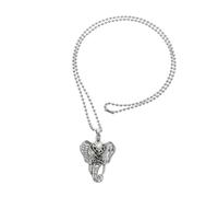 LIGIGWASH Collier Diffuseur D'huiles Essentielles Pendentif Éléphant En Pierre De Lave Naturel, Chaîne Ethnique Réglable, Femme, Bijoux Aromathérapie Pour Usage Quotidien