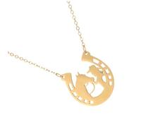 LIGIGWASH Collier Femme Ras-cou Pendentif Cheval Élégant Acier Inoxydable Doré Bijou Mode pour Filles et Femmes Cadeau Original pour Occasions Spéciales
