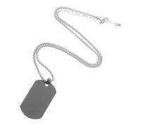 LIGIGWASH Collier Pendentif en Acier Titane Argenté Plaque D'identification Militaire, Chaîne Incluse, Bijou Homme Unisexe, Style Sobre et Polyvalent, Présent pour Occasions Spéciales