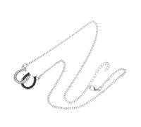 LIGIGWASH Collier Pendentif Fer à Cheval Créatif Alliance Noir Et Blanc En Alliage, Collier Unisexe, Bijou Mode Pour Soirées Et Présents, Taille Ajustée