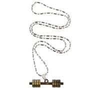 LIGIGWASH Collier Pendentif Haltère Élégant en Métal et Chaîne pour Hommes et Femmes Accessoire de Sport Quotidien Polyvalent