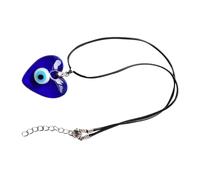 LIGIGWASH Collier Pendentif Œil Maléfique en Verre Bleu, Cœur Transparent, pour Femmes et Adolescentes, Accessoire Protecteur Turc, Bijou Ethnique Élégant pour Présent et Usage Quotidien