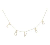 LIGIGWASH Collier Pendentif Lettre en Acier Titane Orné de Cristaux, Chaîne Ras du Cou Argentée, Accessoires Cou Élégants, Bijou de Clavicule pour Saint-valentin et Occasions Spéciales