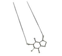 LIGIGWASH Collier Pendentif Molécule Alliage Sûr pour Femme Science Chimie Original pour Amatrice de Café Cadeau Mode Quotidien et Fête