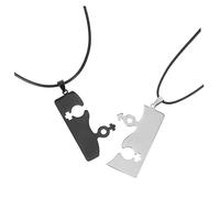 LIGIGWASH Collier Puzzle Couple Personnalisé Acier Inoxydable Pendentif et Amitié Collier Fierté Lgbt et pour Femmes et Couples