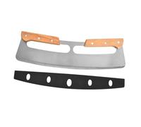 LIGIGWASH Couteau à Pizza Inoxydable avec Double Manche Bois Trancheuse Pratique pour Cuisine et Fourniture de Pizza Ustensile de Cuisine et Confortable