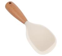 LIGIGWASH Cuillère à Riz Silicone Résistante Chaleur avec Manche Bois Spatule Souple Multifonction pour Servir et Mélanger Cuillère de Cuisine Debout Ergonomique Ustensile Réutilisable pour