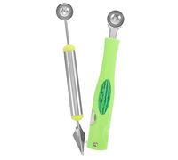 LIGIGWASH Cuillères à Pastèque en Acier Inoxydable et Plastique Multifonctions Lot de 2 Pièces Design Trois-en-un, Poignée Confortable, pour Café et Dessert