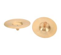 LIGIGWASH Cymbales à Doigts en Laiton 15 CM avec Poignée Paire D’Instruments de Percussion pour Garçon et Filles Cymbales de Danse Orientale Portables Accessoires Musicaux Éducatifs pour