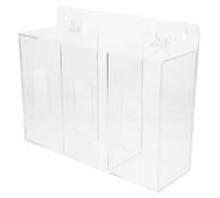 LIGIGWASH Distributeur Mural en Acrylique Transparent à 3 Compartiments pour Moufles et Rangement Compact et pour Laboratoire la Cuisine ou Espace Professionnel