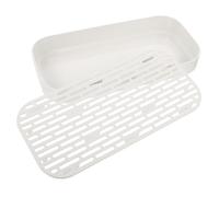 LIGIGWASH Double Layer Draining Tray PP Égouttoir Amovible pour Cuisine et Salle de Bain Plateau de Rangement Pratique pour Tasses Fruits et Desserts Facile à Nettoyer et Sécher Petit