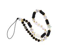 LIGIGWASH Dragonne Téléphone Perles Argile Polymère Légère et Décoration Lune et Étoile Bracelet Poignet pour Mobiles