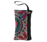 LIGIGWASH Ethnic Style Butterfly Embroidery Clutch Purse Vintage Hand Embroidered Evening Bag Lightweight Cute Wallet For Women