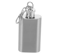 LIGIGWASH Flasque Whisky Portable Acier Inoxydable avec Couvercle Plat et Porte Clés Flacon Étanche pour Randonnée Voyage et Usage