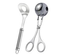 LIGIGWASH Formeur de Viande Inoxydable avec Cuillère et Pince Ustensile de Cuisine pour de Poisson Pâtisseries et Apéritifs Facile à Nettoyer et Adapté Au Lave Réutilisable