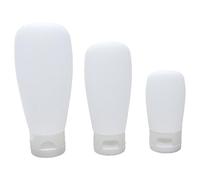 LIGIGWASH Kit de Voyage pour Lotion Cosmétique Blanc 30ml 60ml 100ml 3pcs Flacons Rechargeables en Silicone Portable Réutilisable pour Voyage Extérieur
