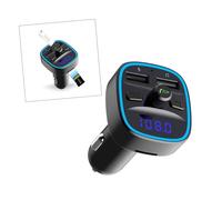 LIGIGWASH Lecteur Voiture avec Affichage LED Multi-Fonction USB Chargeur et Transmission FM Compatible Smartphone Micro et Clé USB pour Audio Véhicule
