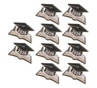 LIGIGWASH Lot de 10 Broches Graduation 2026 de Toque 3 Cm, Épingles Décoratives pour Chapeaux et Vêtements, Insigne Souvenir pour Fête et Présent Diplôme