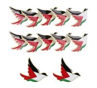 LIGIGWASH Lot de 12 Broches Émaillées Symbole de Paix et Mini-Drapeaux Palestiniens Insignes Métal pour Vêtements Paquet à Dos et Écharpes Accessoires Symboliques pour Événements et