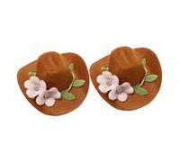 LIGIGWASH Lot de 2 Chapeaux de Bouteille en Feutre Petits Décoratifs, Design Floral, Couleur Vive, Accessoires pour Fête, Décoration de Bouteilles de Vin pour Ambiance Festive, Articles