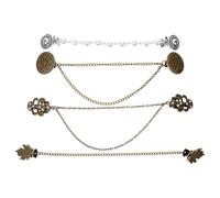 LIGIGWASH Lot de 4 Pinces à Vêtements Vintage en Alliage Bronze Ancien Clips pour Pulls et Cardigans Motifs Feuilles Totems Cristaux et Perles Accessoires Châles et Chemises Femmes pour