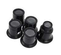 LIGIGWASH Lot De 5 Loupes Portables Horloger Bijoutier en Plastique Verre, Grossissement 3X 5X 10x 15x 20x, Outil De Réparation De Précision pour Montre, Utilisation Professionnelle Minutieuse