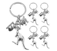 LIGIGWASH Lot de 5 porte-clés Koala - Porte-clés Kangourou - Pendentif Agneau - Breloque pour sac à main - Souvenir australien - Décoration de fête - Bijoux en acier inoxydable