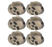 LIGIGWASH Lot de 6 Boutons Mécaniques en Métal Couleur Bronze de Tête de Crâne pour Guitare Acoustique et Électro-acoustique, Capuchons de Cheville D'accordage 1,6 X 1,5 Cm,