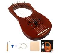 LIGIGWASH Lyre Harpe Cordes Instrument à Main Vintage Chaleureux et Complet avec Accordeur et Chiffon Débutants et Musiciens