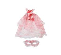 LIGIGWASH Masque en Dentelle Romantique Blanc avec Voile de Roses Demi-Masque Léger pour Bal Masqué Carnaval Fête d'Halloween et Mariage Accessoire Élégant pour Costume Féminin