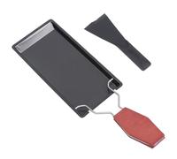 LIGIGWASH Mini Plat de Cuisson Antiadhésif pour Gril à Fromage Portable avec Poignée Bois Plateau de Cuisson et Spatule pour Camping et Cuisine Extérieure