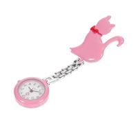 LIGIGWASH Montre de Poche Infirmière Quartz Légère Verre et Alliage, Design Chaton Rose Mignon, Facile à Suspendre pour Médecins et Infirmières